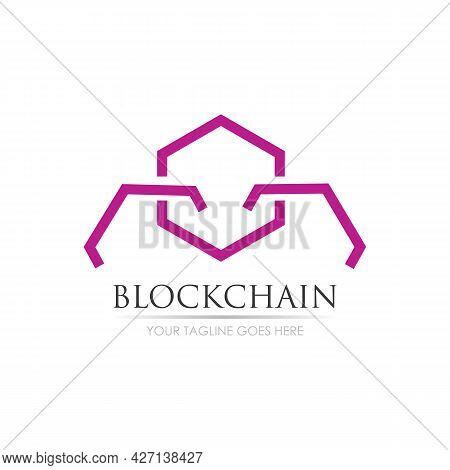 Block Chain Logo Technology Icon. Digital Vector Modern Symbol. Company Logo Design Inspiration.