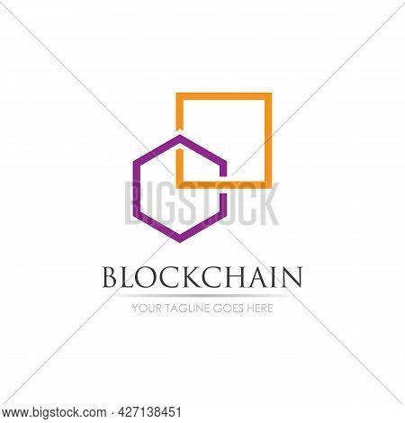 Block Chain Logo Technology Icon. Digital Vector Modern Symbol. Company Logo Design Inspiration.