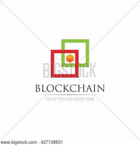 Block Chain Logo Technology Icon. Digital Vector Modern Symbol. Company Logo Design Inspiration.