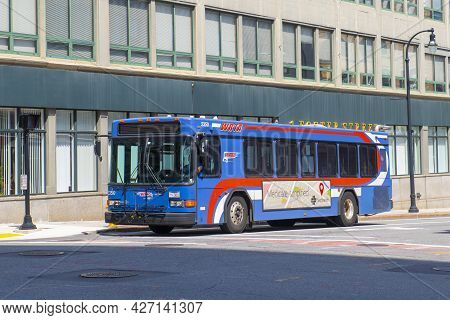 Worcester, Ma, Usa - Jul. 27, 2020: Worcester Regional Transit Authority (wrta) Bus On Foster Street