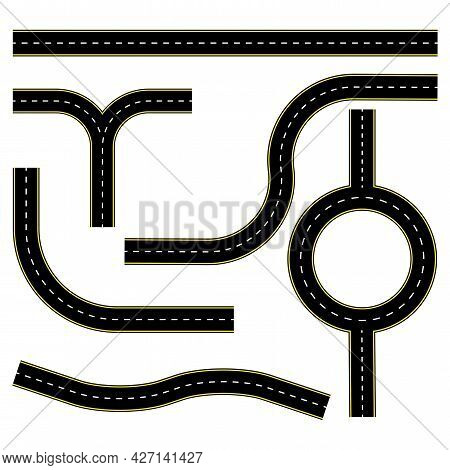 Road For Concept Design. Travel Concept. Line Vector Icon. Top View. Vector Illustration. Stock Imag