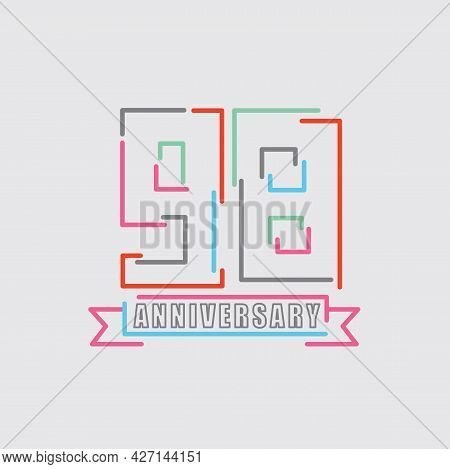 98th Years Anniversary Logo Birthday Celebration Abstract Design Vector Illustration. Eps 10