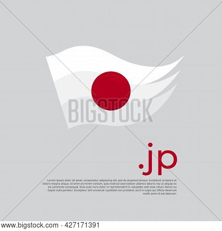 Japan Flag. Stripes Colors Of The Japanese Flag On A White Background. Vector Design National Poster