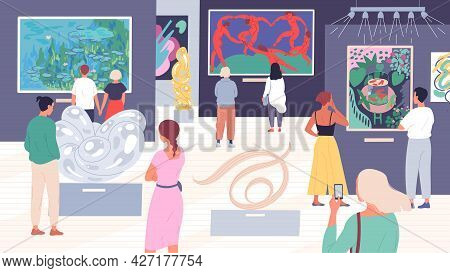 People On Exhibition At The Museum Of Fine Arts