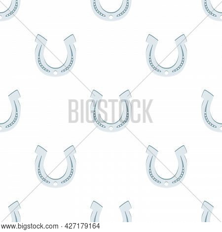 Illustration On Theme Irish Holiday St Patrick Day, Seamless Horseshoes