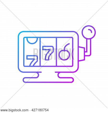 Online Casino Gradient Linear Vector Icon. Website Which Allows Gambling Activities. Money Earning P