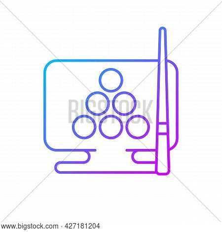 Online Billiard Games Gradient Linear Vector Icon. Modern Sport Simulator Activities. Challenge To T