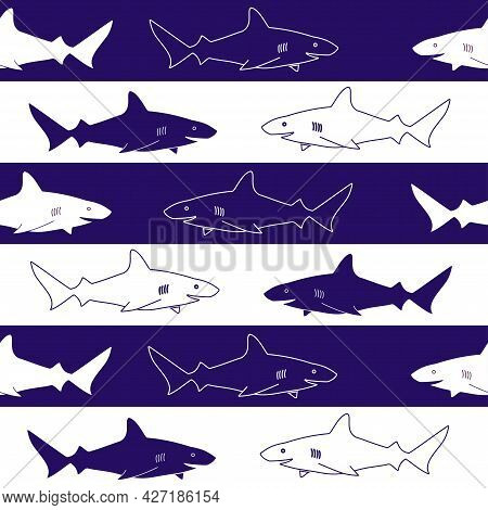 Shark Seamless Pattern.seamless Pattern Can Be Used For Pattern Fills, Web Page Background,surface T