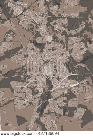 Map Of The City Of Braunschweig, Germany