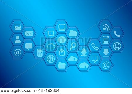 Wallpaper In The Style Of Business With Various Signs. Vector Illustration.