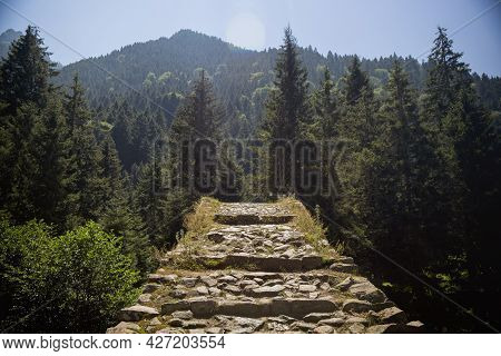 Small Old Bridge On A Plateau On Kackar Mountains In The Black Sea Region, Turkey