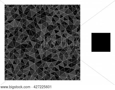 Triangle Square Polygonal Icon Illustration. Square Lowpoly Icon Is Filled With Triangles. Flat Fill