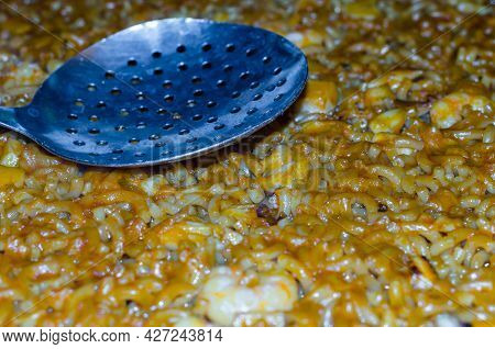 Detail Of A Traditional Spanish Dish Of Fideua