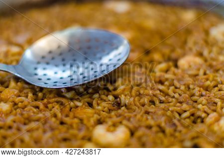 Detail Of A Traditional Spanish Dish Of Fideua