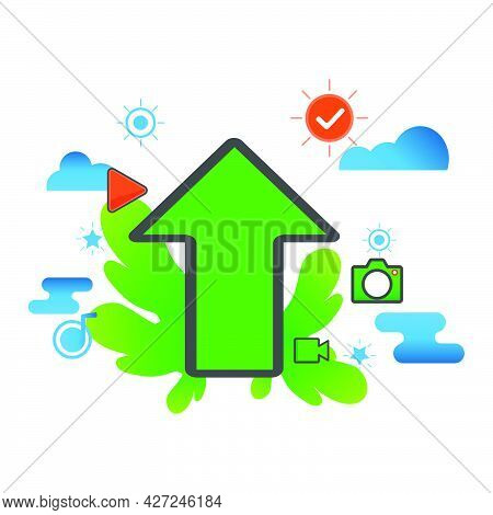 Upload Illustration. Flat Vector Icon. Can Use For, Icon Design Element,ui, Web, App.