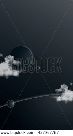 Solar system galaxy background with planets in aesthetic style