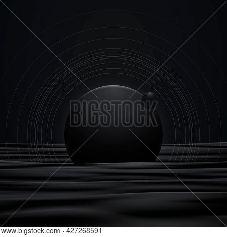 Black aesthetic galaxy background in minimal style