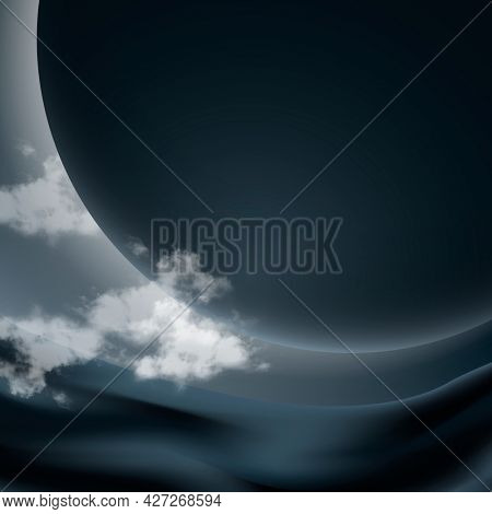 Futuristic galaxy border background in gray minimal style