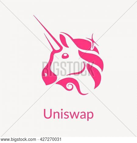 Uniswap cryptocurrency unicorn logo blockchain finance concept