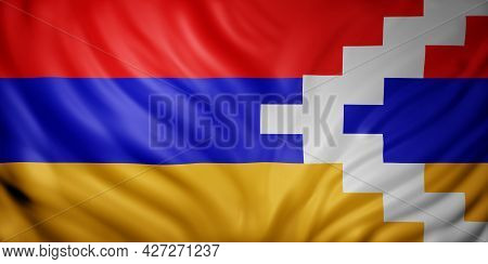 3d Rendering Of Republic Of Artsakh Flag Waving