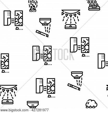 Sensor Electronic Tool Vector Seamless Pattern Thin Line Illustration