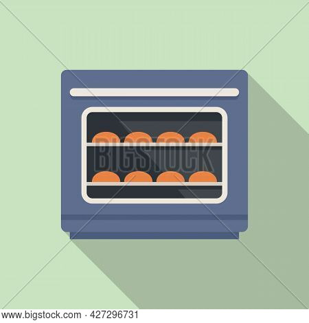 Baking Convection Oven Icon Flat Vector. Cooking Electric Stove. Gas Convection Oven