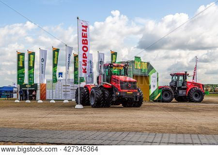 Russia, Leningrad Region - June, 2019: Powerful Tractor Brand Kirovets At The Exhibition