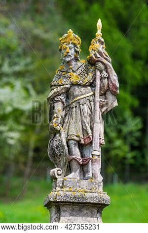 Borovnicka, Czech Republic - May 16, 2021. Statue Of John Of Nepomuk