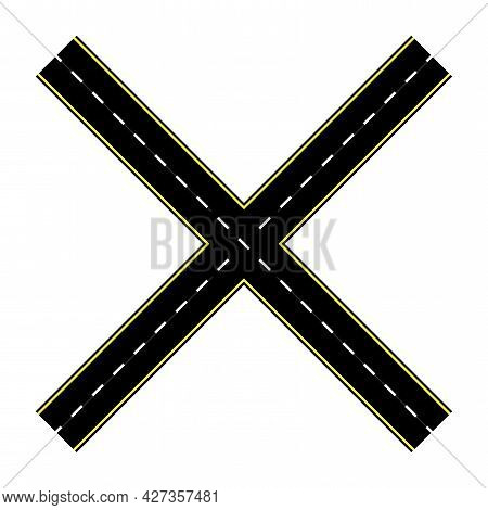 Road For Concept Design. Travel Concept. Line Vector Icon. Top View. Vector Illustration. Stock Imag