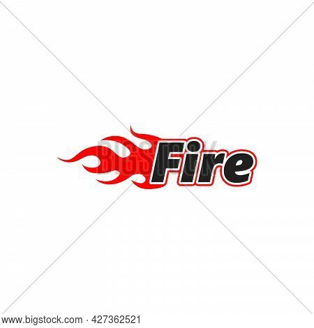 Fire Text Font With Fire Icon  Concept Design