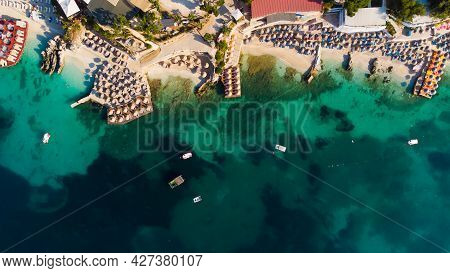 Aerial View From A Drone To Ksamil, Albania