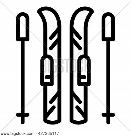 Ski Equipment Icon. Outline Ski Equipment Vector Icon For Web Design Isolated On White Background