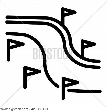 Ski Resort Track Icon. Outline Ski Resort Track Vector Icon For Web Design Isolated On White Backgro