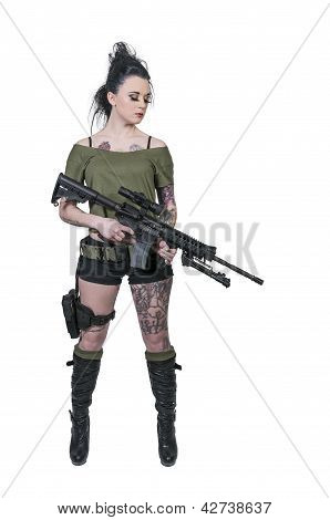 Žena s útočná puška