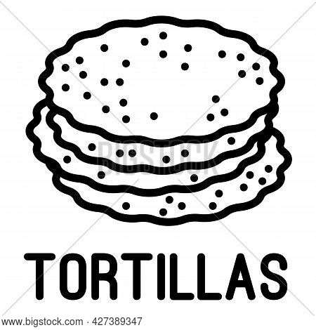 Tortillas Icon. Outline Tortillas Vector Icon For Web Design Isolated On White Background