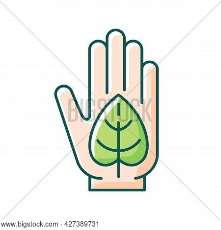 Green Lifestyle Rgb Color Icon. Embracing Sustainability. Reduce Negative Impact On Planet Health. E