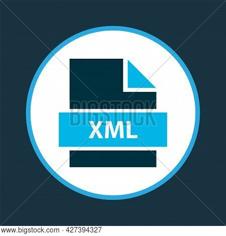 File Xml Icon Colored Symbol. Premium Quality Isolated Markup Language Element In Trendy Style.