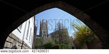 Gloucester Cathedral In Gloucester, Gloucestershire In The Uk, Taken On The 24th April 2021
