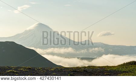 View Of The Ilyinsky Volcano Early In The Morning, Kamchatka Peninsula, Russia