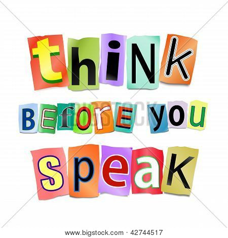 당신이 말하기 전에 생각 하십시오입니다.