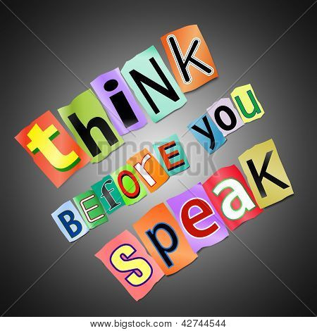 당신이 말하기 전에 생각 하십시오입니다.