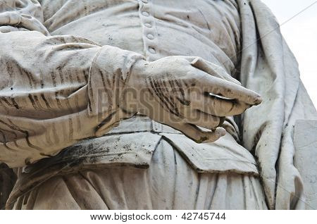 Guercino Marmor-Statue. Cento. Emilia-Romagna. Italien.
