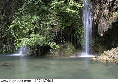 Long Exposure Picture Of Moli Dels Murris Stream Pool In La Garrotxa In Catalonia