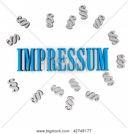 Impressum sininen harmaa