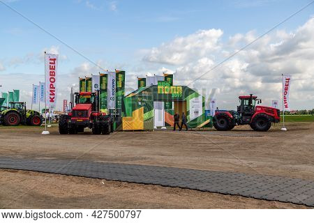 Russia, Leningrad Region - June, 2019: Powerful Tractor Brand Kirovets At The Exhibition