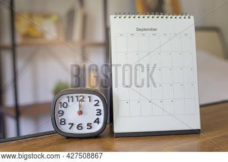 2021 Calendar Desk Place On Table. Desktop Calender For Planner To Plan Agenda, Timetable, Appointme