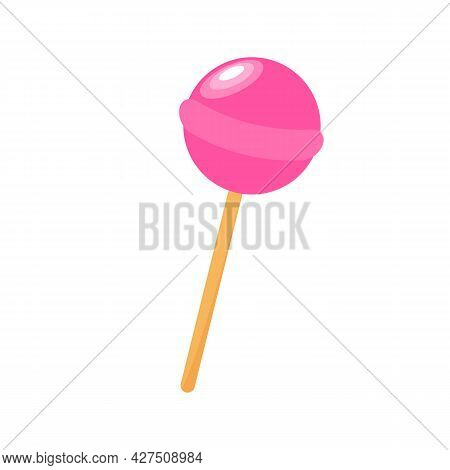 Lollipop Chupa-chups Sticker In Flat Style. Vector Illustration.