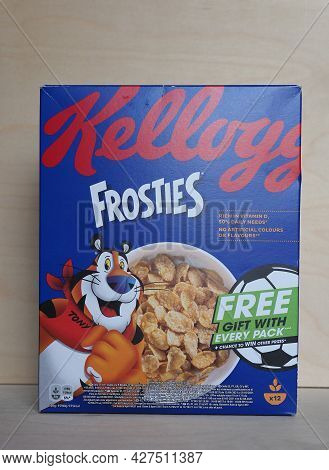 Battle Creek - Circa July 2021: Kellogg's Box Of Frosties