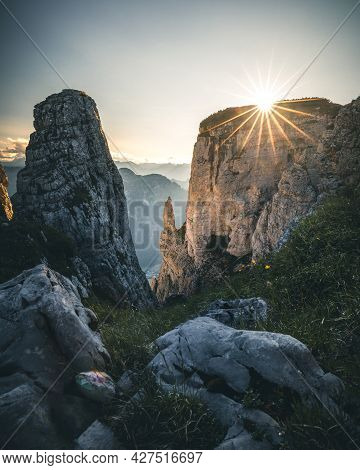 Rock Window On Mount Loser In Alps. Austia.