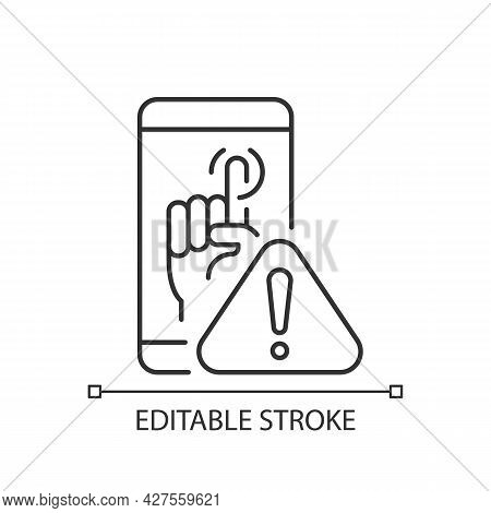Touch Display Not Working Linear Icon. Touchscreen And Buttons Unresponsive. Display Not Response. T